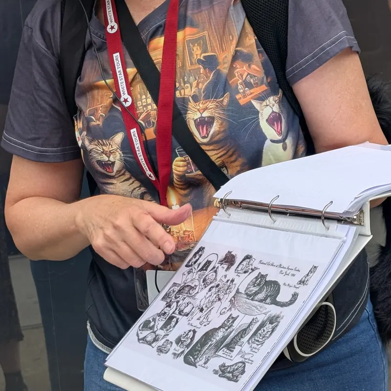 Vintage cat collage binder from NYC cat history tour
