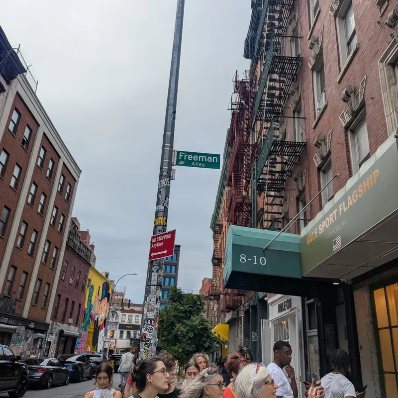Freeman Alley street sign on Lower East Side tour