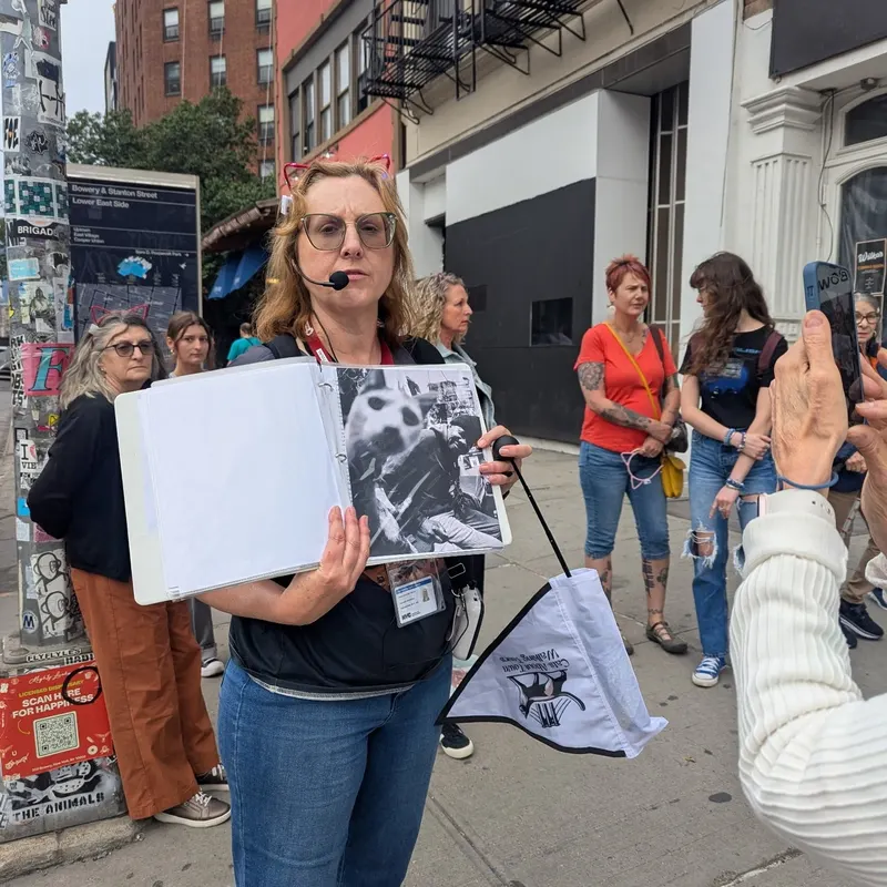 Historic photo displayed on Lower East Side tour stop